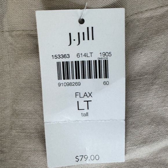 J.Jill Beige Linen Blend Wide Leg Pants Size Large Tall - Picture 3 of 6
